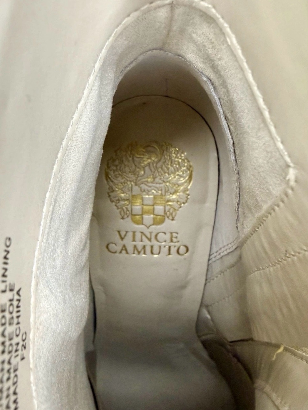 Vince Camuto Croc-Embossed Cream Wedge Ankle Boots - Picture 13 of 15